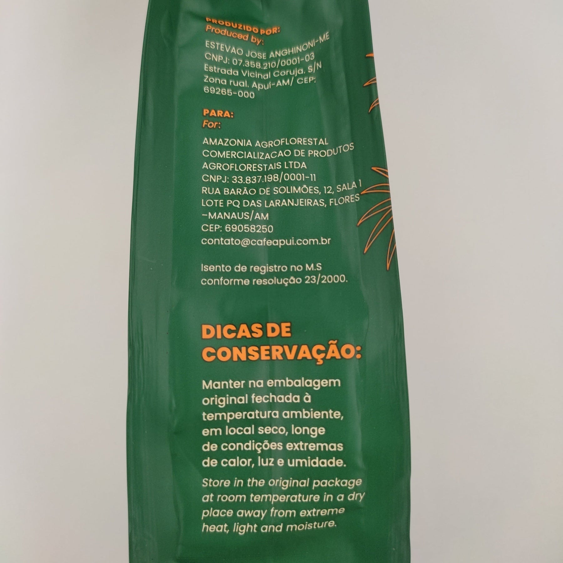 CAFÉ APUÍ ORGÂNICO MOÍDO 250G