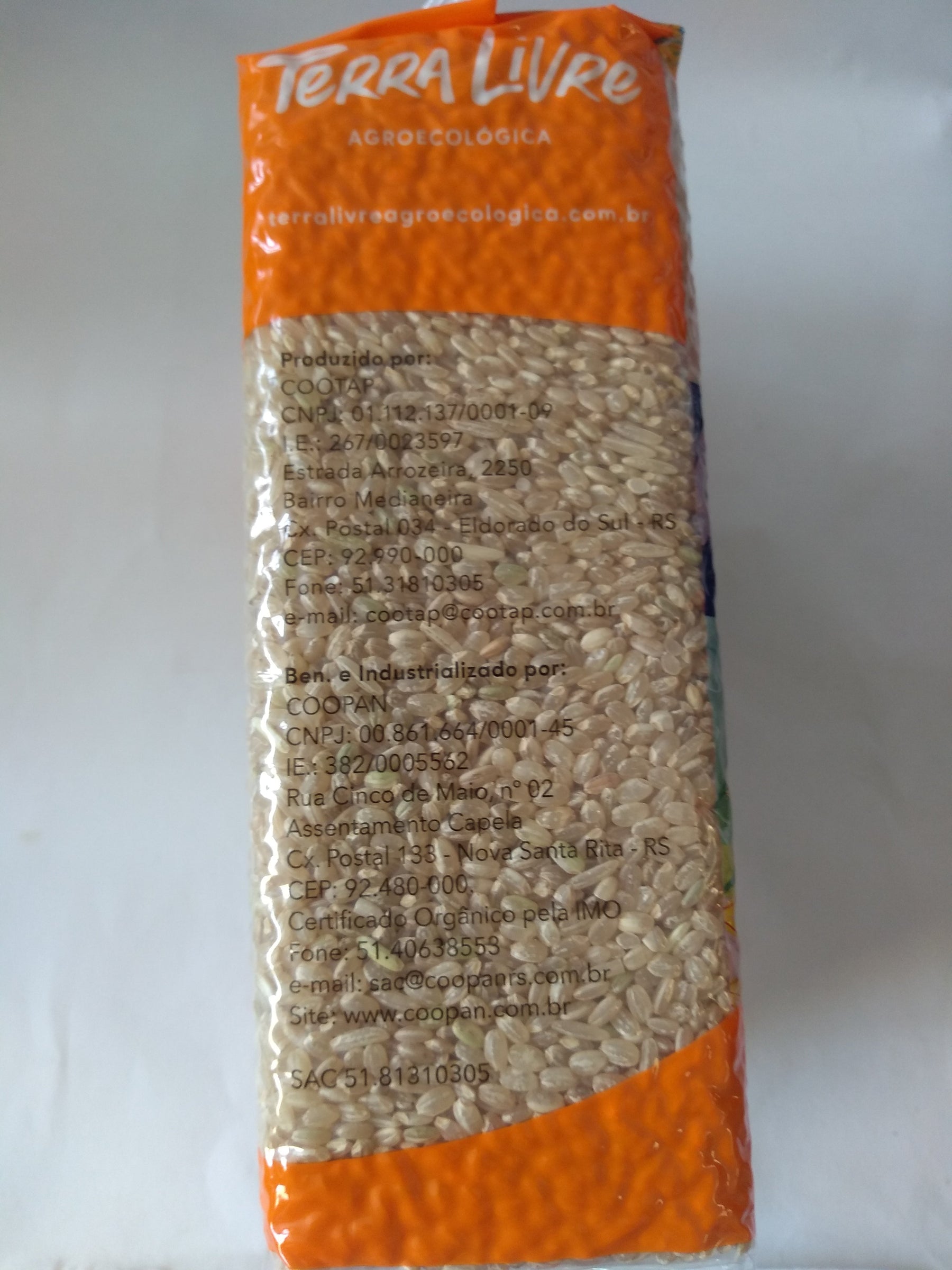 ARROZ CATETO INTEGRAL TERRA LIVRE AGROECOLÓGICA 1 KG