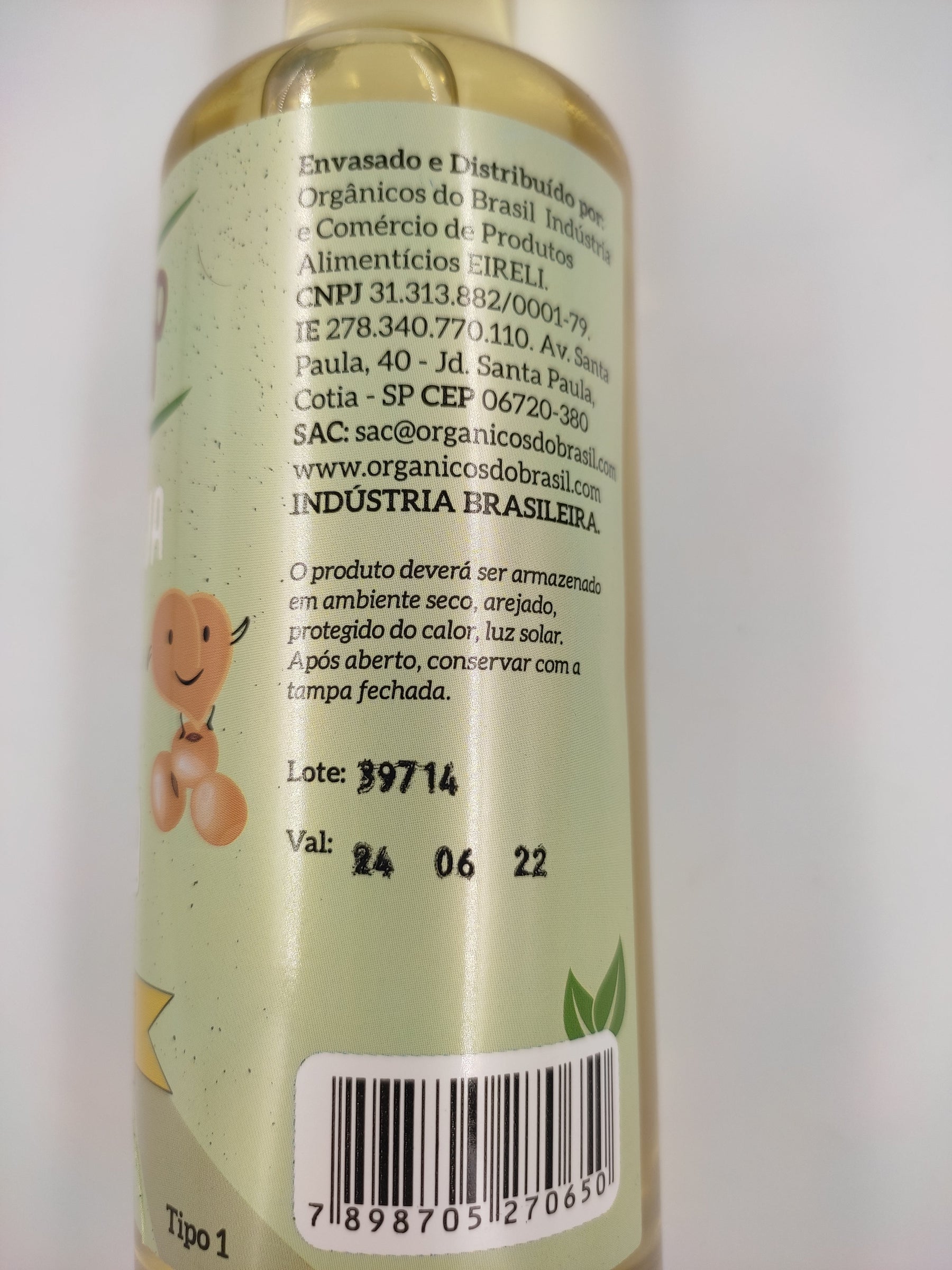 ÓLEO DE SOJA ORGÂNICO MUY TOP 500ml