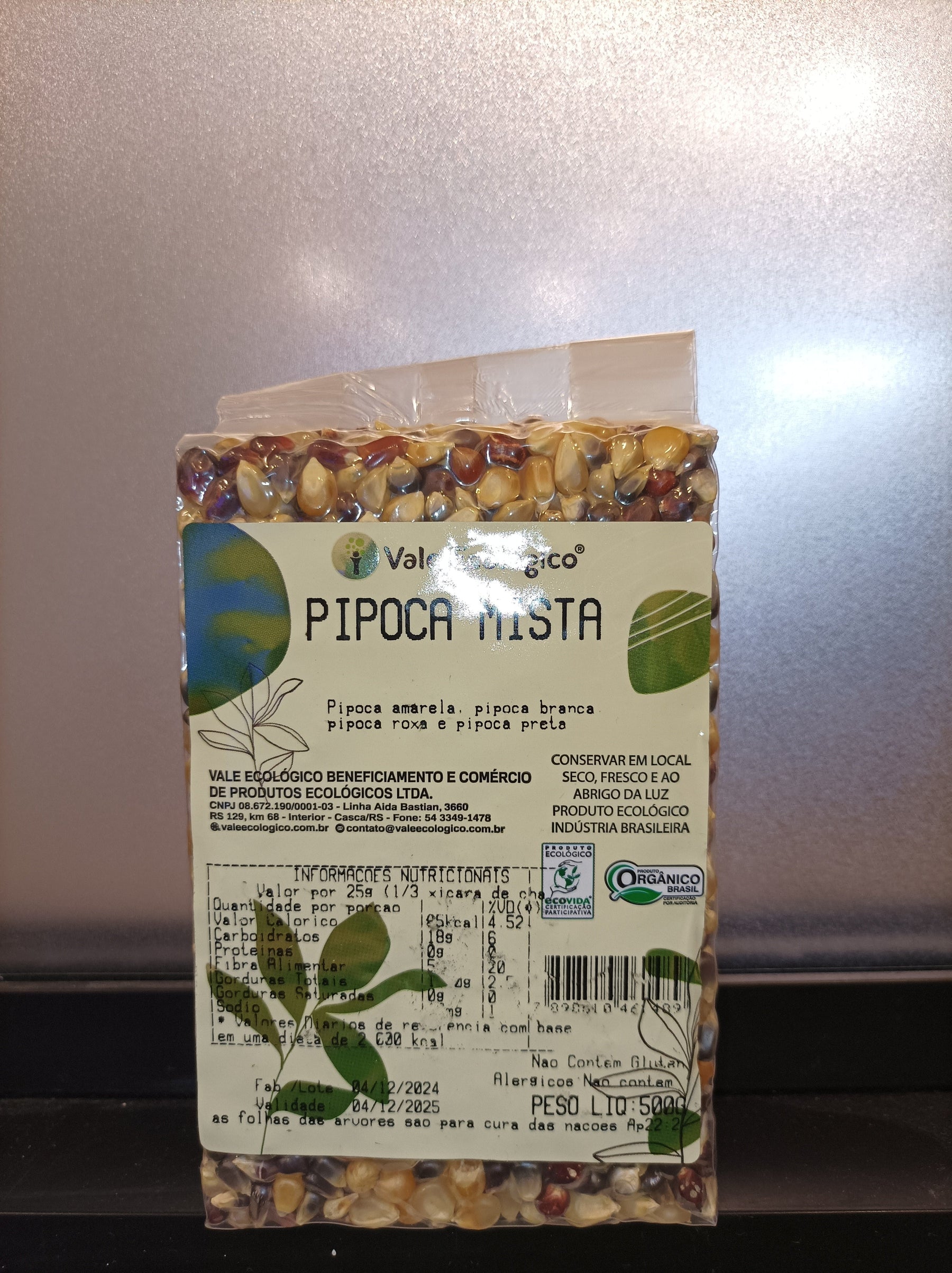 PIPOCA MISTA ORGÂNICA VALE ECOLÓGICO 500G