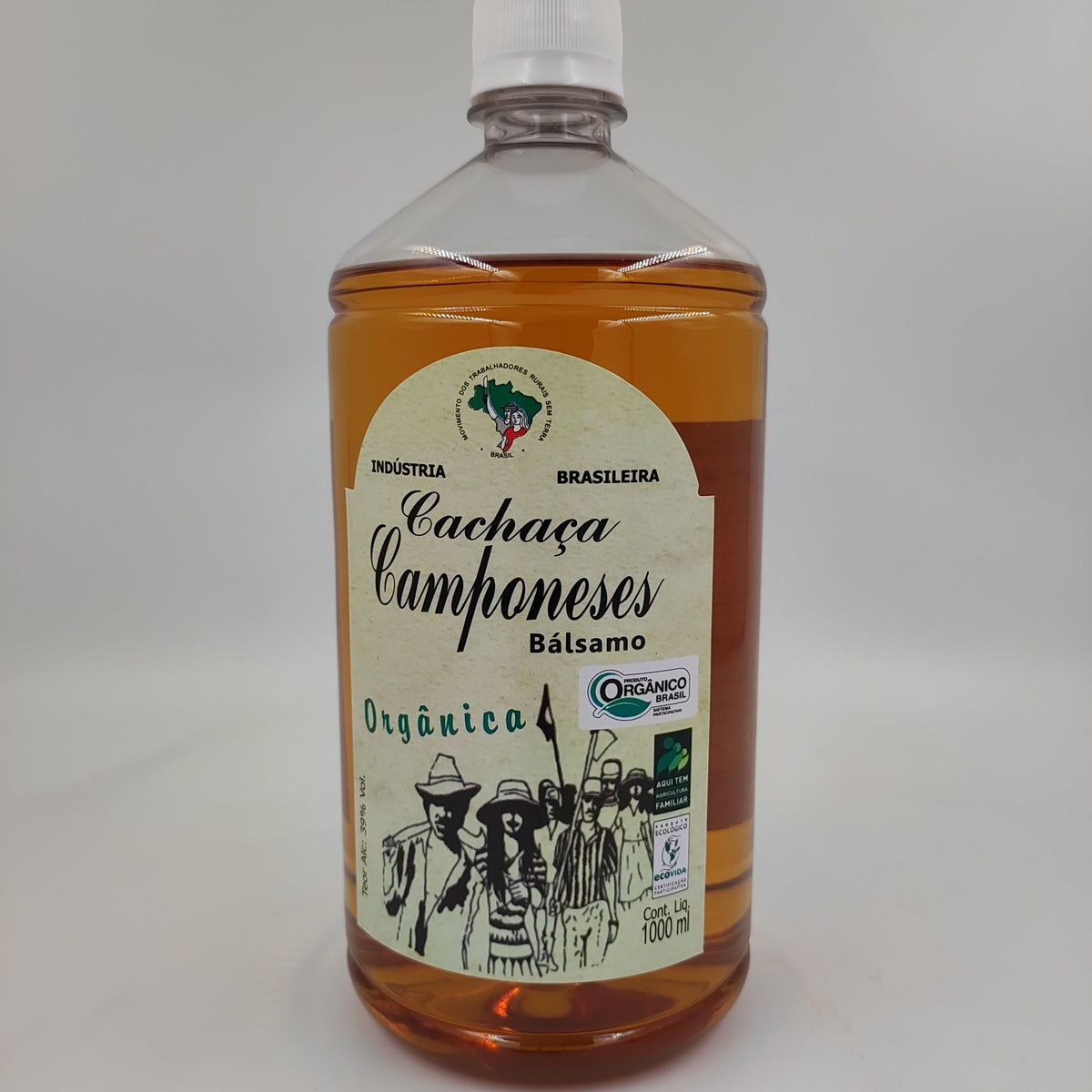 CACHAÇA ORGÂNICA CAMPONESES -  Bálsamo LITRO (garrafa pet)