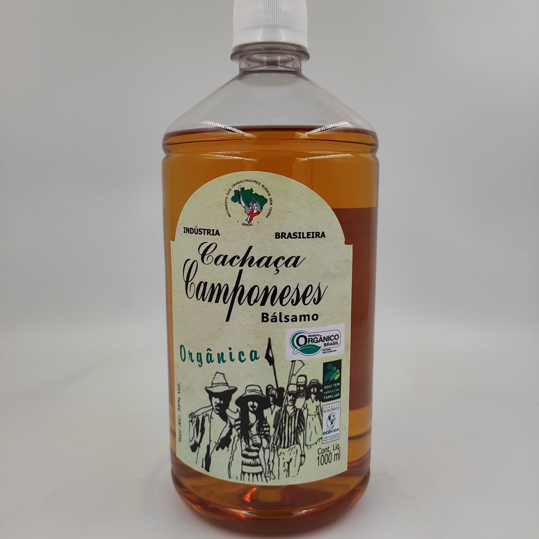 CACHAÇA ORGÂNICA CAMPONESES -  Bálsamo LITRO (garrafa pet)