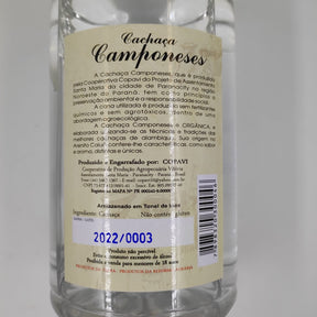 CACHAÇA ORGÂNICA CAMPONESES -  PRATA  1 LITRO (garrafa pet)