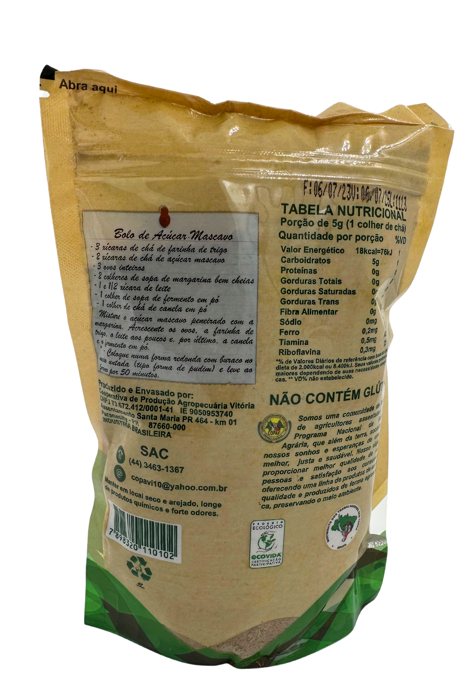 AÇÚCAR MASCAVO ORGÂNICO COPAVI