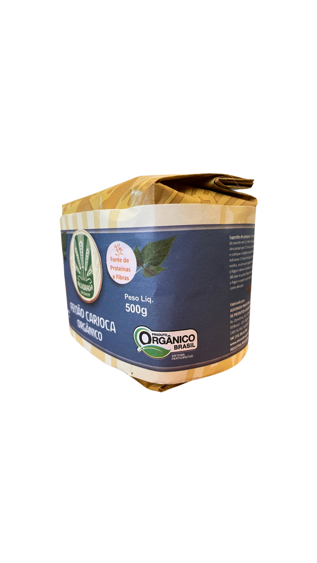 FEIJAO CARIOCA ORGANICO ALVORADA 500G