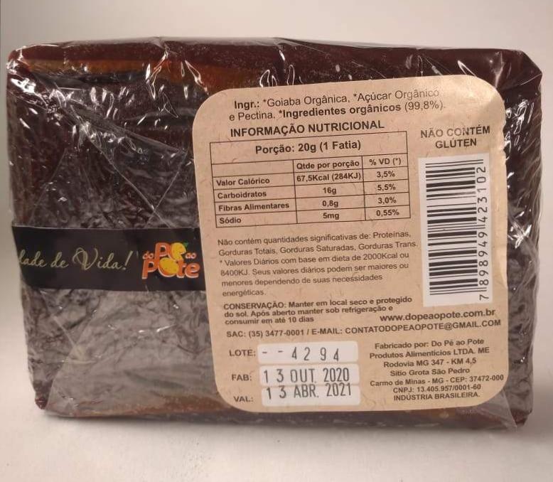 GOIABADA ORGÂNICA DO PÉ AO POTE 500G