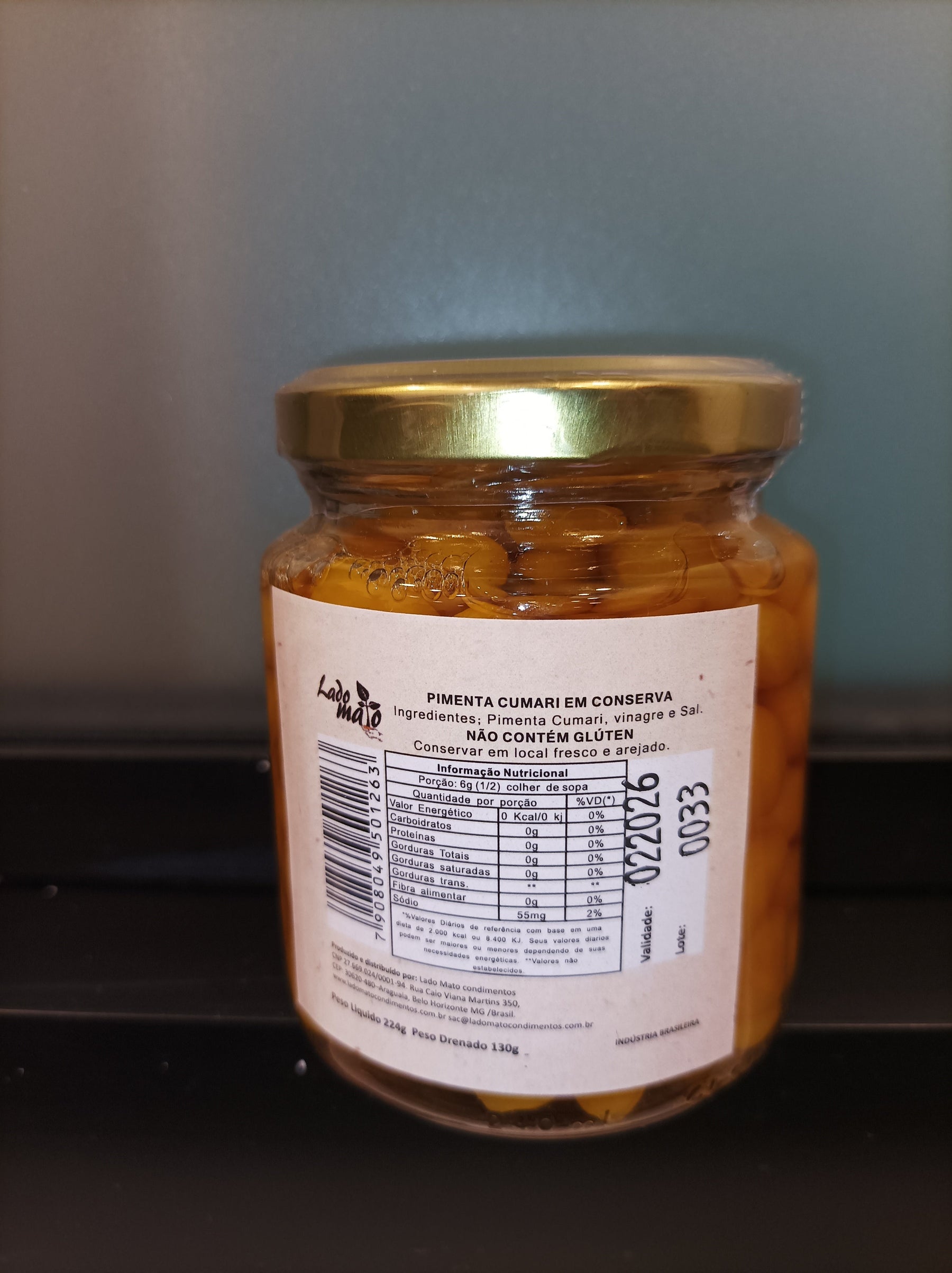 PIMENTA CUMARI AMARELA LADO MATO 130G