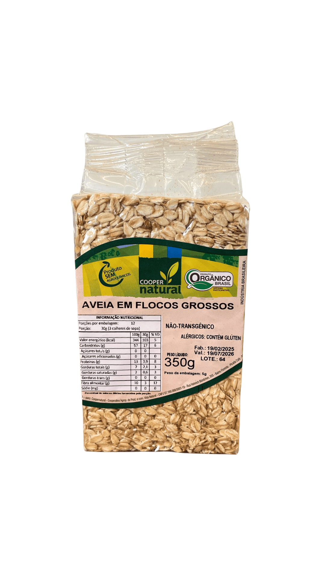 AVEIA EM FLOCOS GROSSA COOERNATURAL 350g